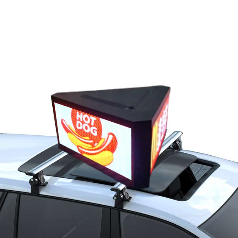 Advertising Sign 3-sided LED Screen for Car Roof