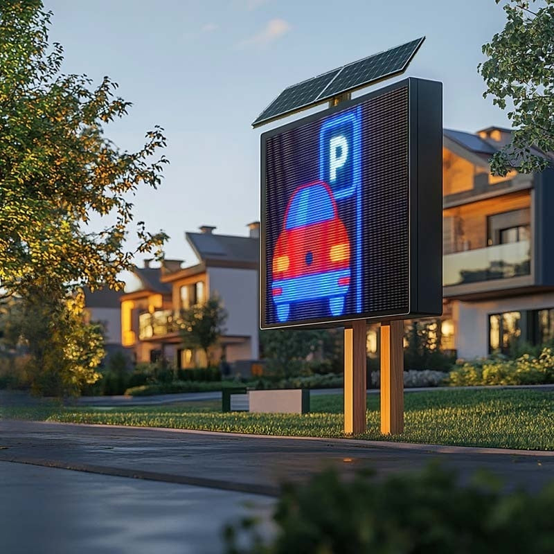 Solar-powered LED sign