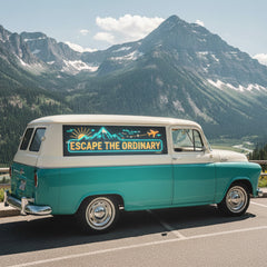 Full-color RGB LED display mounted on vehicle for mobile marketing campaigns