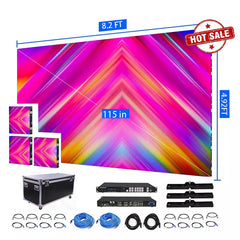 Full color indoor LED video screen with accessories and dimensions