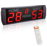 Digital scoreboard with red LED display and remote control