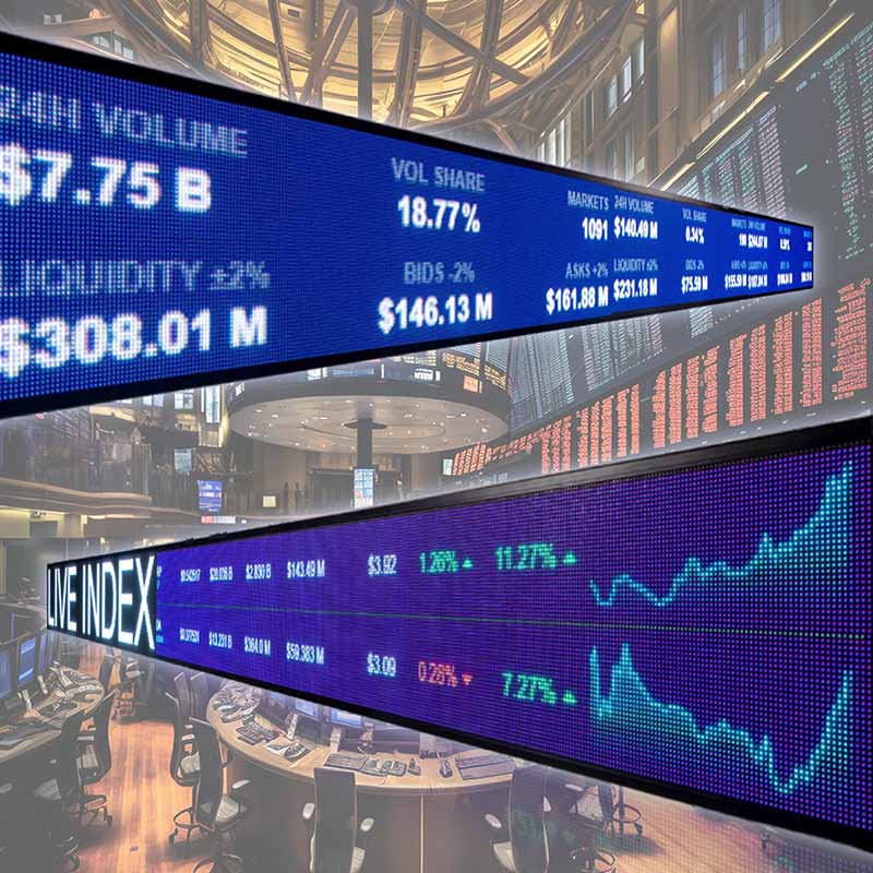 LED ticker tape for stock market updates