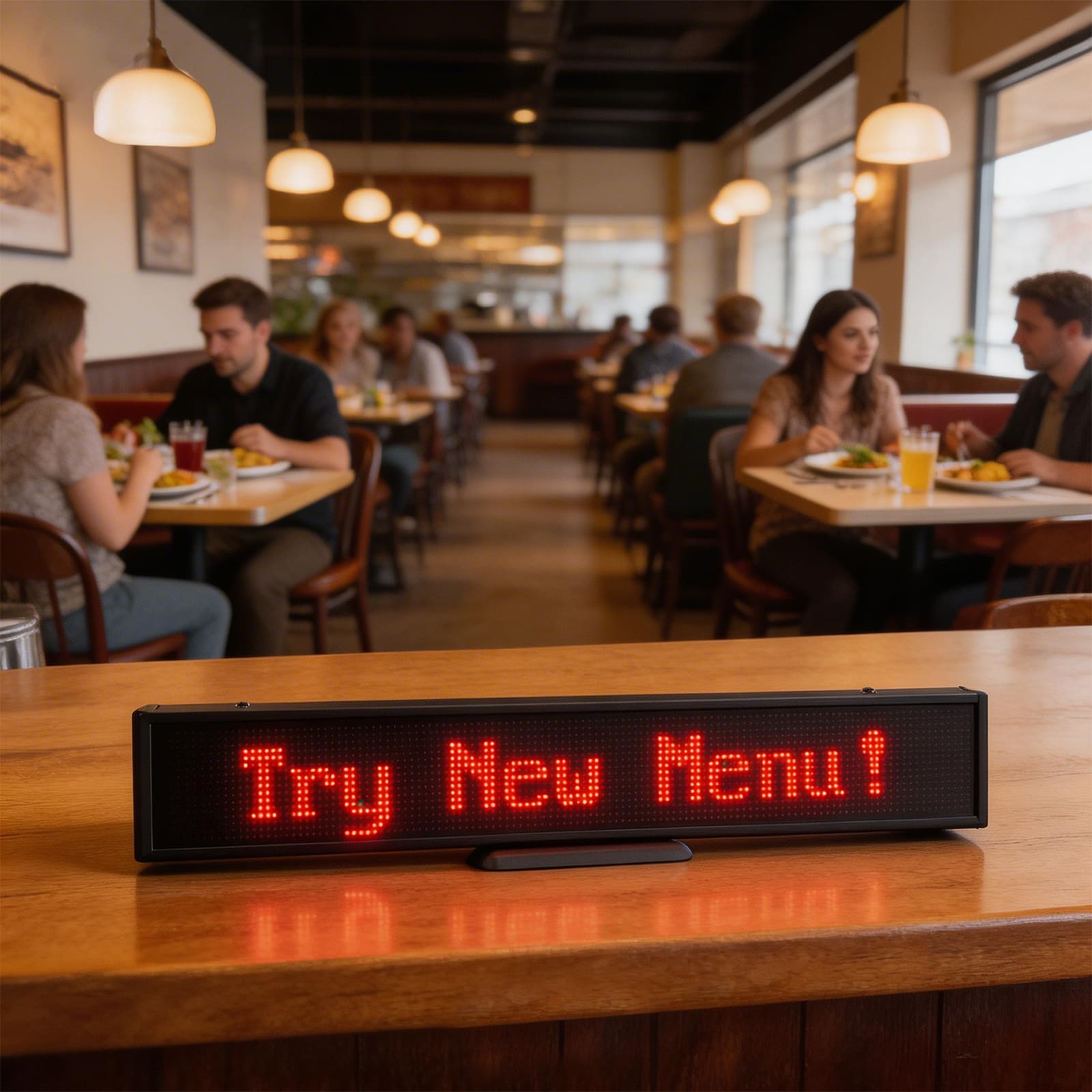 Leadleds LLD300 Mini LED Sign Full View – USB rechargeable portable programmable text display for desk and counter