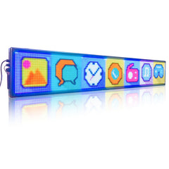 LED display board with colorful symbols