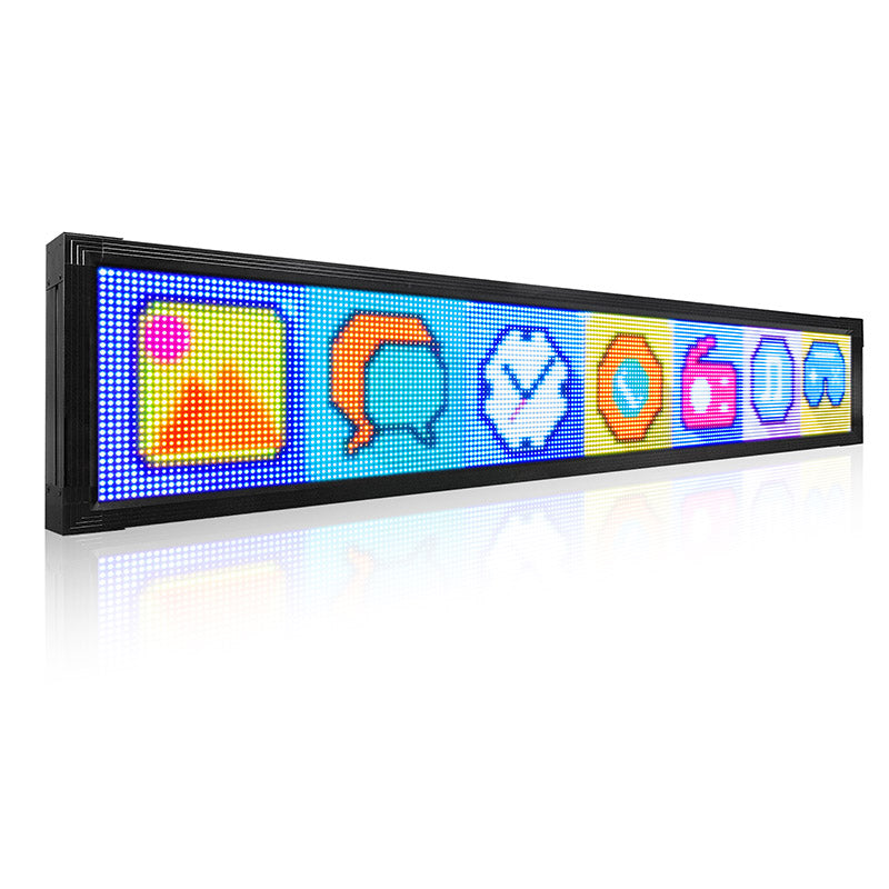 LED display board with colorful symbols