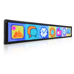 LED display board with colorful symbols