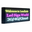 LED sign displaying text with colorful letters