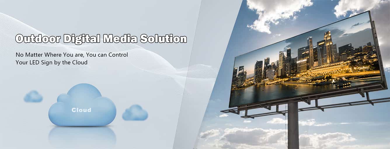 outdoor digital led signage cloud control at anywhere