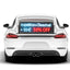 Car with a digital display on the back showing a service offer.