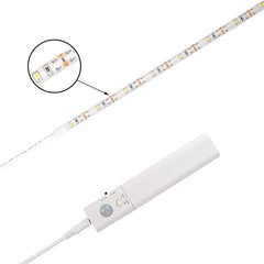 Leadleds Battery Powered LED Strip Lights Flexible Motion Sensor Closet Light for Cabinet/Cupord/ Stairs, 3000k Warm White - Leadleds