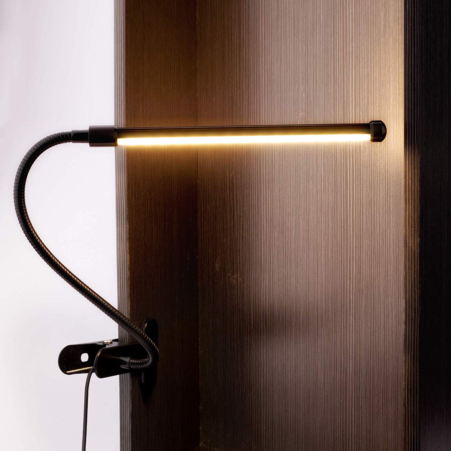 Leadleds LED Clip on Light Dimmable Reading Lights Flexible Gooesneck, USB Cord 2 Lighting Modes - Leadleds