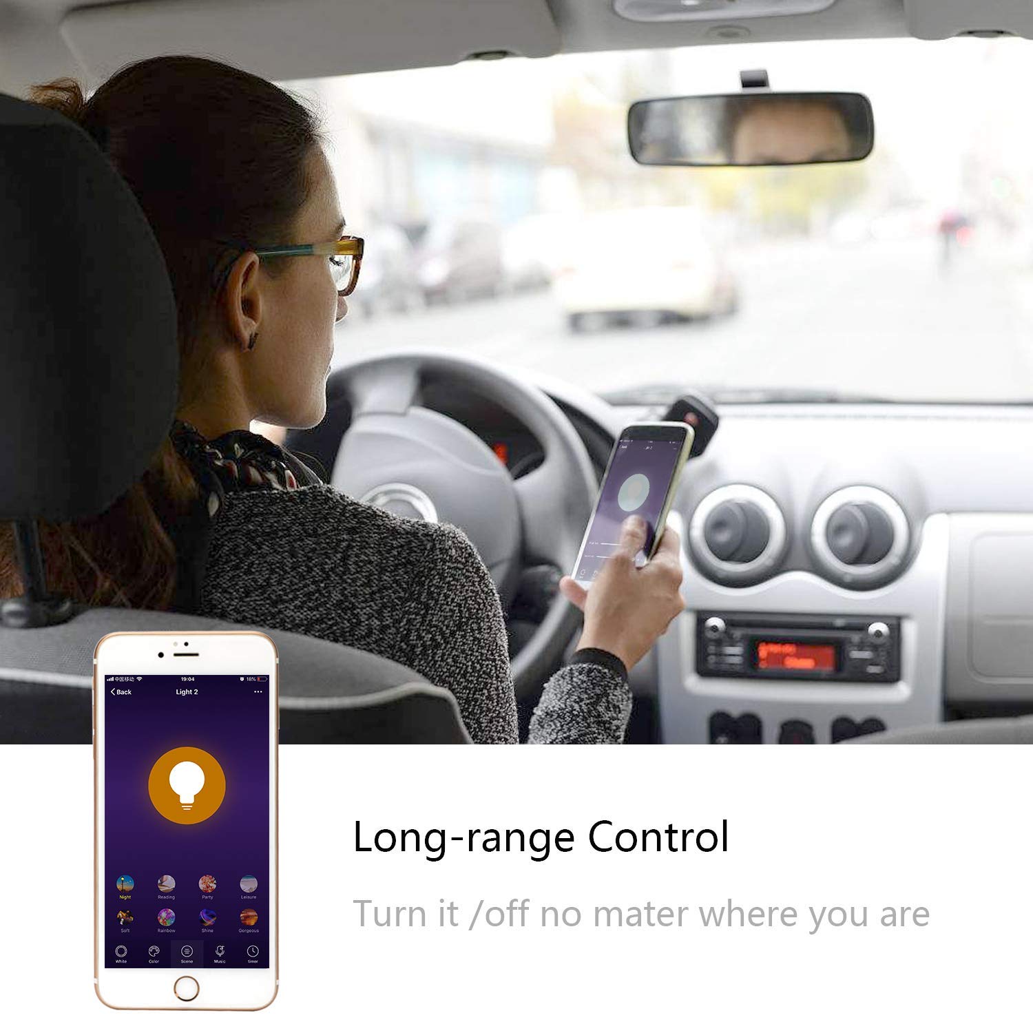 Leadleds WiFi Smart LED Light Bulb Multi-Color Dimmable Compatible with Alexa & Google Assistant - Leadleds