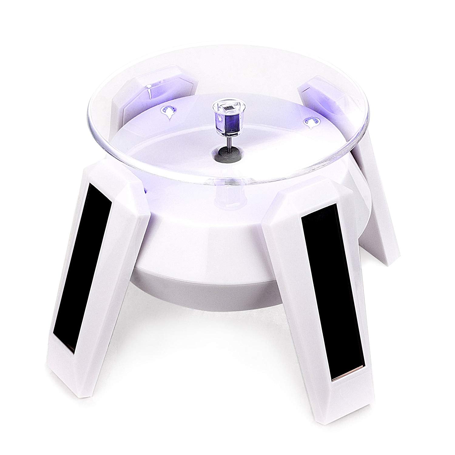 Leadleds Exquisite New Solar Powered Display Stand Rotating Turntable with Blue Light - Leadleds
