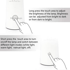 Leadleds LED Desk Lamp USB Charging Touch Sensitive Control Adjustable Brightness Reading Light - Leadleds