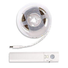 Leadleds Battery Powered LED Strip Lights Flexible Motion Sensor Closet Light for Cabinet/Cupord/ Stairs, 3000k Warm White - Leadleds