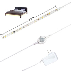 Leadleds Motion Activated Bed Light 4ft LED Strip with Motion Sensor and Power Adapter(Warm Soft Glow) - Leadleds