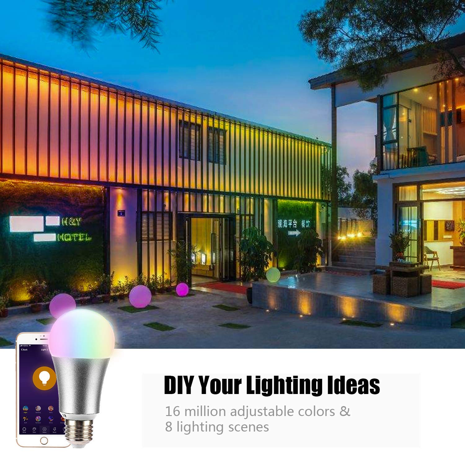 Leadleds WiFi Smart Home Lights Multi-Color Dimmable Compatible with Alexa & Google Assistant - Leadleds