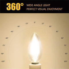 Leadleds Candelabra LED Bulb Dimmable 4W E12 Candle Base LED Chandelier B11 Bulb 2700k, UL Listed - Leadleds