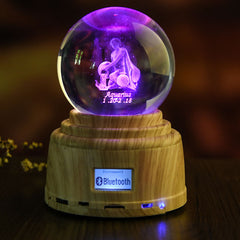 Leo Virgo Scorpio 12 Constellation Rotating Crystal Ball Night Light Zodiac Sign Bluetooth Speaker