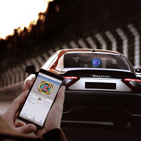 Leadleds 12V Led Car Sign Round Shaped Full Color Animation Led Display by Phone Program