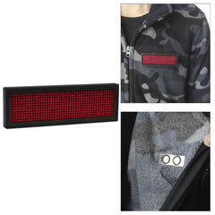 Leadleds Led Name Badge Scrolling LED Sign Display ID Tag with Magnets and Pin for Café Bar, Red - Leadleds