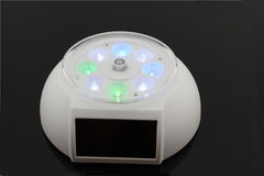 Colorful Solar Powered Jewelry Phone Rotating Display Stand Turn Table with LED Light - Leadleds