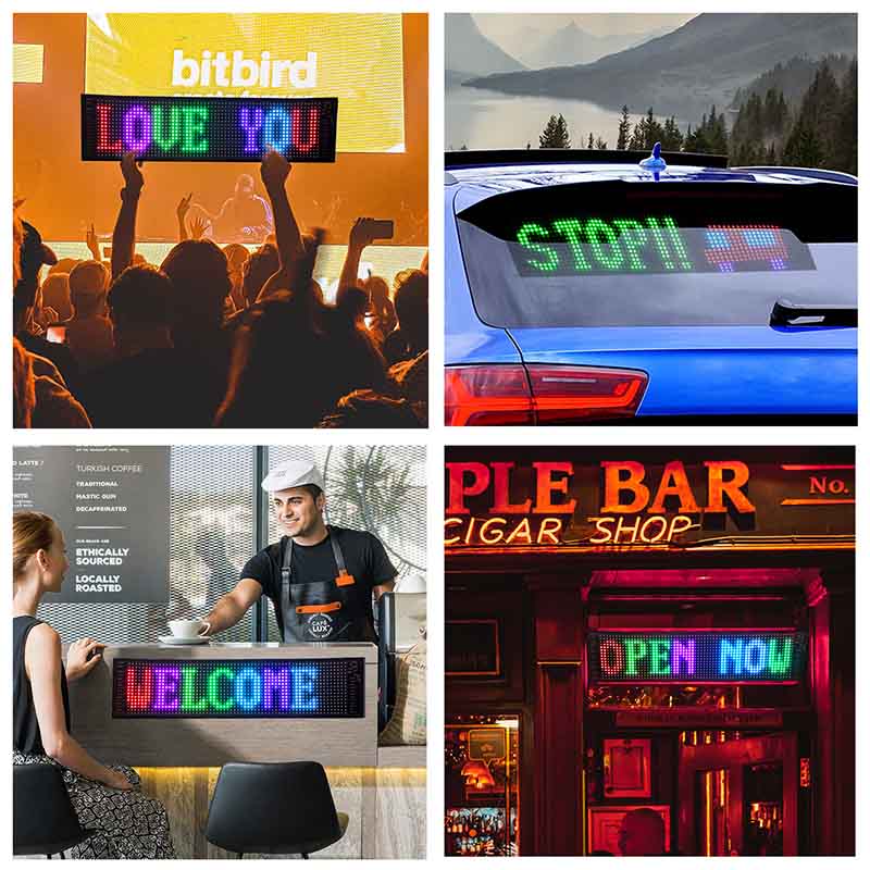 Leadleds Led Sign Display Foldable Flexible Soft Led Panel Bluetooth App Programmable L18.7" x W4.65"