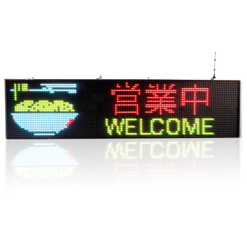 Leadleds 75.5 x 19in Exterior Led Display WiFi Programmable 2 Sided Messages Board for Storefront