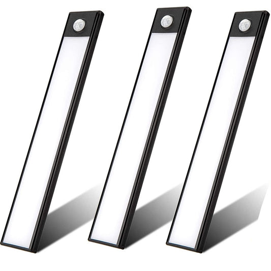 UNTCENT Wall Cabinets Light USB Rechargeable Magnetic Motion Sensor Night Light, 3 Pack