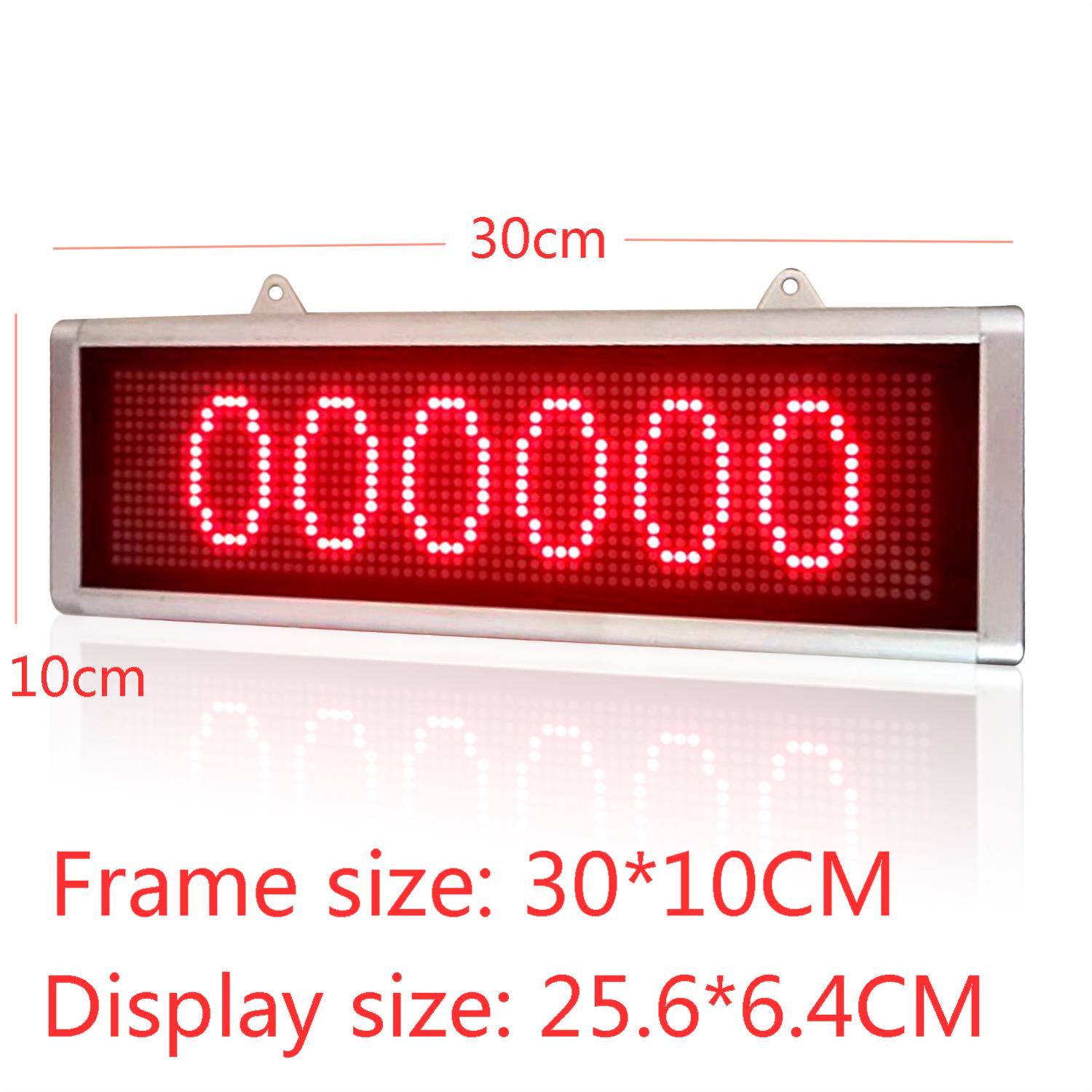 Leadleds Led Digital Number Plate DC12V Monocromatic High Brightness Electronic Signage RS232, 30 x 10cm