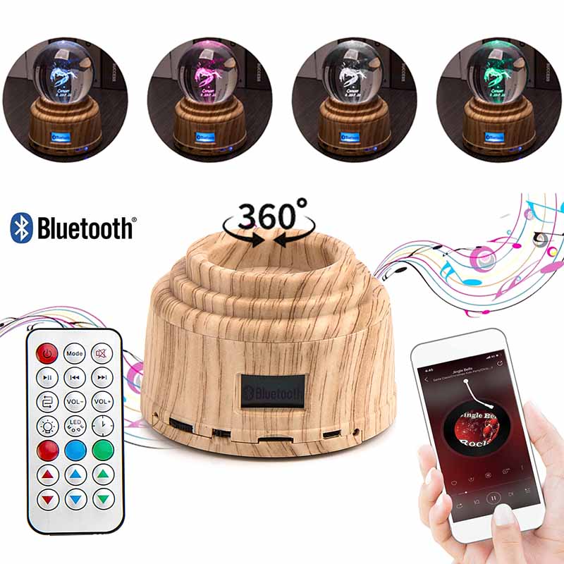 Leo Virgo Scorpio 12 Constellation Rotating Crystal Ball Night Light Zodiac Sign Bluetooth Speaker