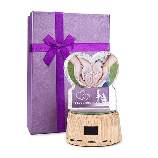 Personalized Photo Night Light Bluetooth Player Turntable Display Stand Valentine's Day Gifts