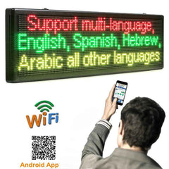 Sidewalk Signs Outdoor Waterproof Multicolored WiFi Program Scrolling Message Board - 2 Meters - Leadleds