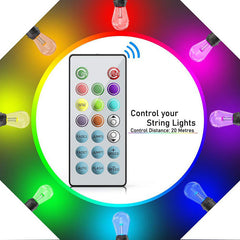 UNTCENT Vintage Seasons LED Warm White RGBW Color Changing String Lights, 48ft