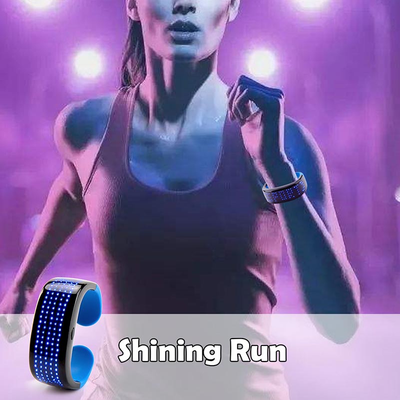 Leadleds LED Bracelet 9 Patterns Flashing Display for Running, Cycling, Party, Bar, EMD, 2-Pack