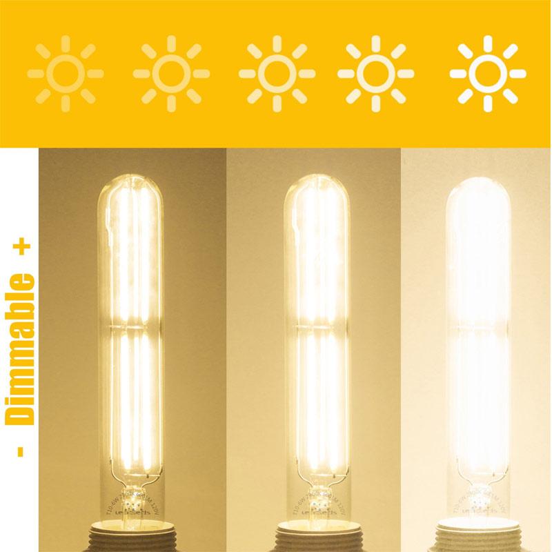 UNTCENT 6W Edison Bulb Vintage 7.2” Long Tubular Night Light Bulb Dimmable 3000K Neat Warm White