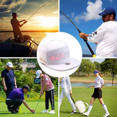 Leadleds Camping Led Hat Scrolling Message Display for Hip Hop Dance Party Golf Fishing, White Hat Red LED
