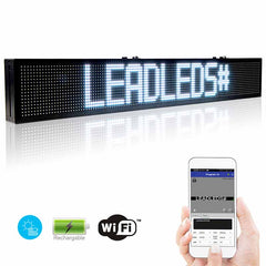 Leadleds 40in Outdoor Rechargeable Battery Powered Led Bar Sign Multicolor WiFi Programmable