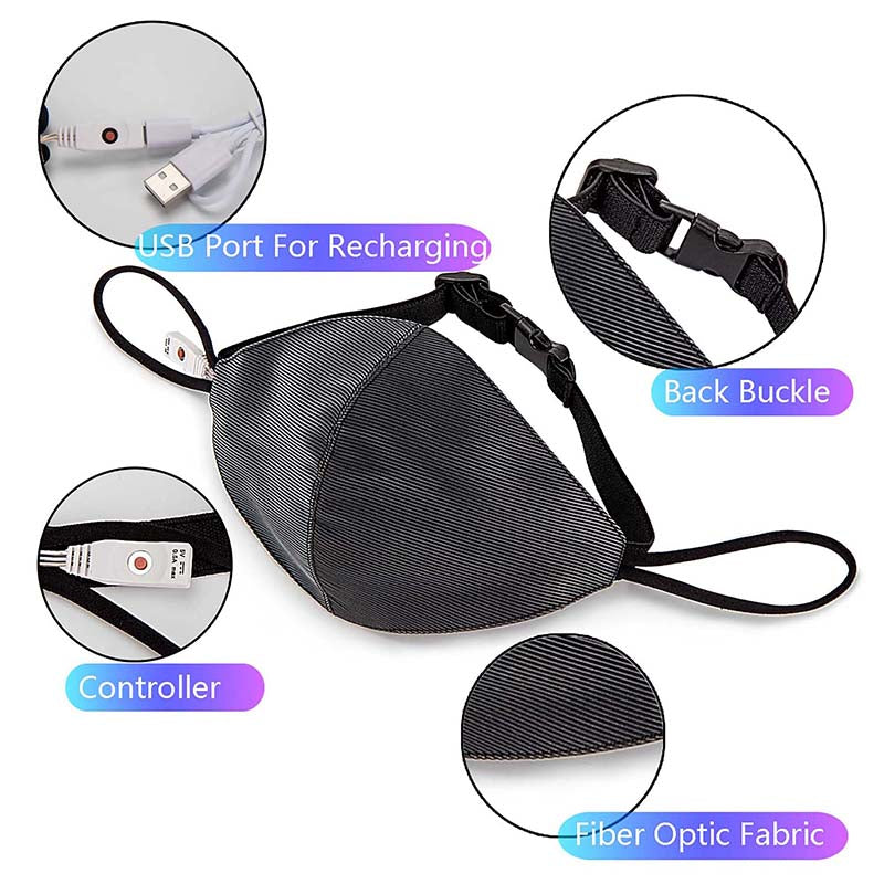 Leadleds LED Rave Mask 7C Luminous Light for Men Women Face Mask Music Party Halloween LightUp Mask