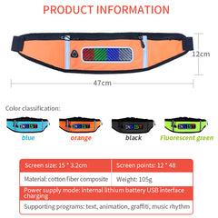 Fashion Multifunction USB Charging Gym Bags Waistline Bag Hips Bag With Scrolling Led Screen App Control Sports Lighting