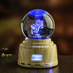 Leo Virgo Scorpio 12 Constellation Rotating Crystal Ball Night Light Zodiac Sign Bluetooth Speaker