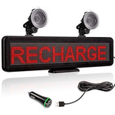 17ā RED LED Car Display USB Rechargeable Led Business Sign LED Programmable Message Sign