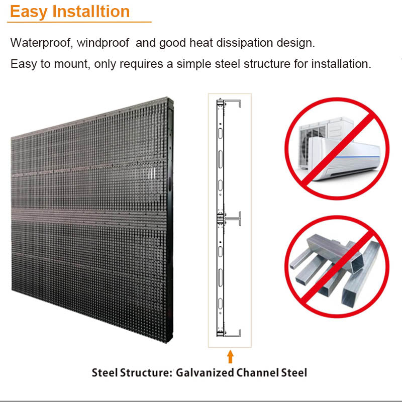 Leadleds Outdoor Transparent Led Display TV Wall DIP346 Super Bright Long View Distance