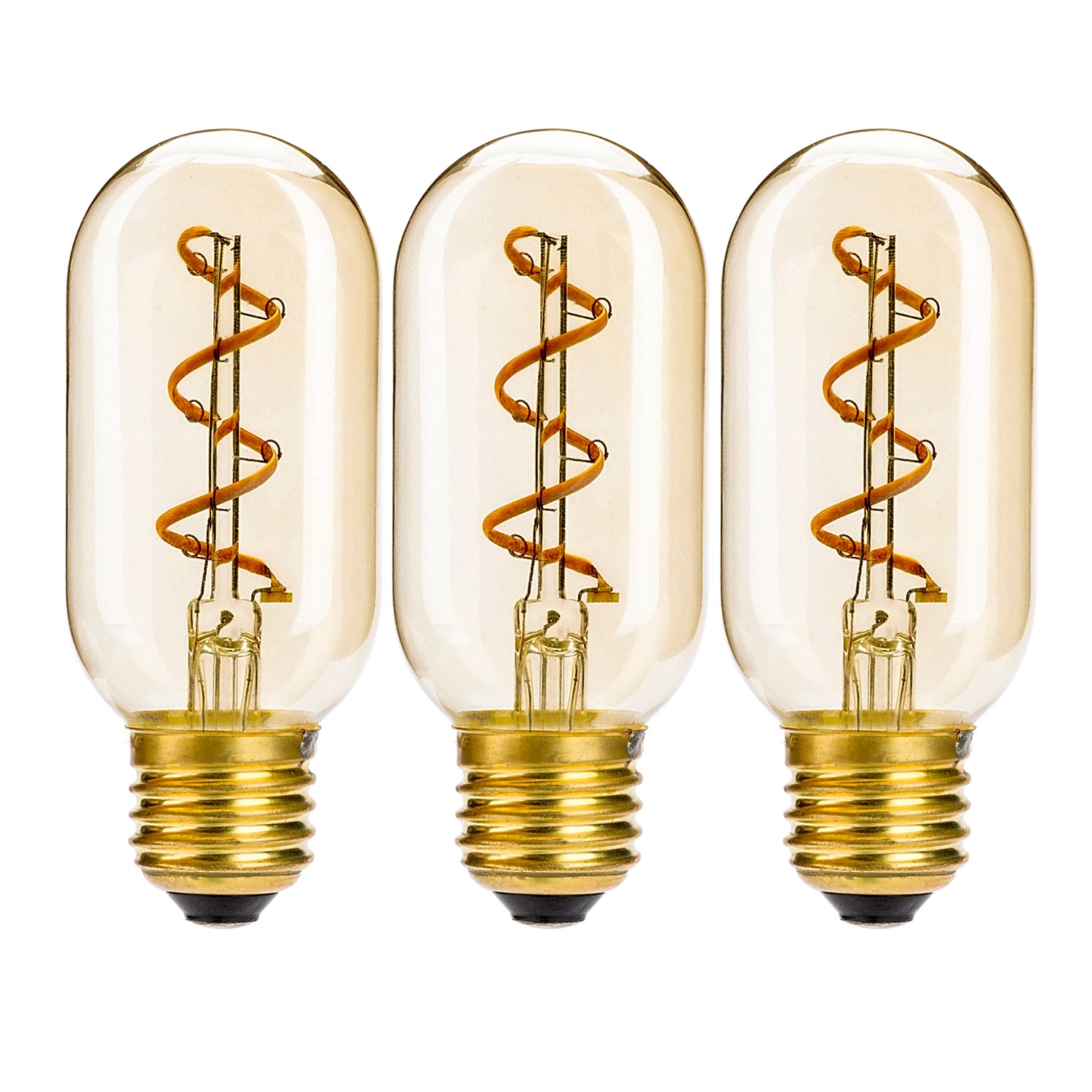 Leadleds T14/T45 Tubular LED Bulb Edison Style with Amber Glass 3W E26 Non Dimmable,Warm White - Leadleds