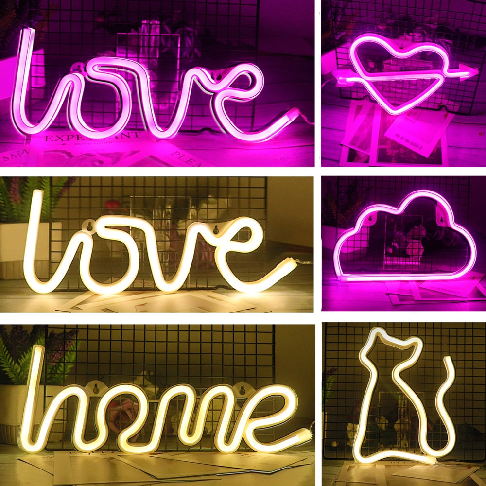 Leadleds Creative LED Neon Light Sign LOVE HEART Wedding Party Decoration Neon Lamp