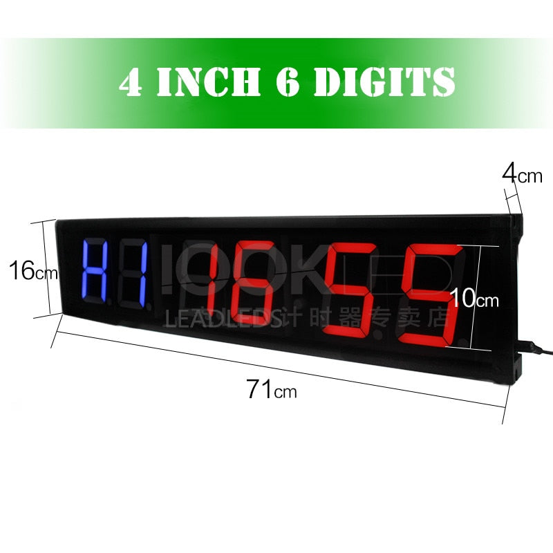 4" remote control Countdown clock Gym boxing guitar stopwatch countdown Interval Timer timer TABATA, FGB, MMA1, MMA2 4 Training - Leadleds
