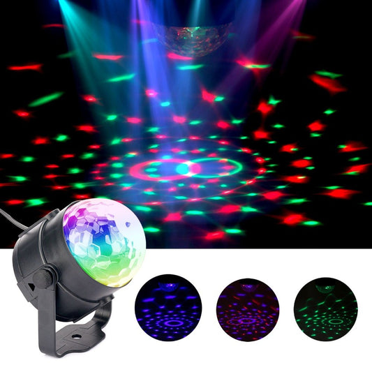 LED Stage Light 3W RGB LED Crystal Magic Ball Stage Effect Lighting Lamp Party Disco Club DJ Bar Light Show Lumiere Lamp - Leadleds