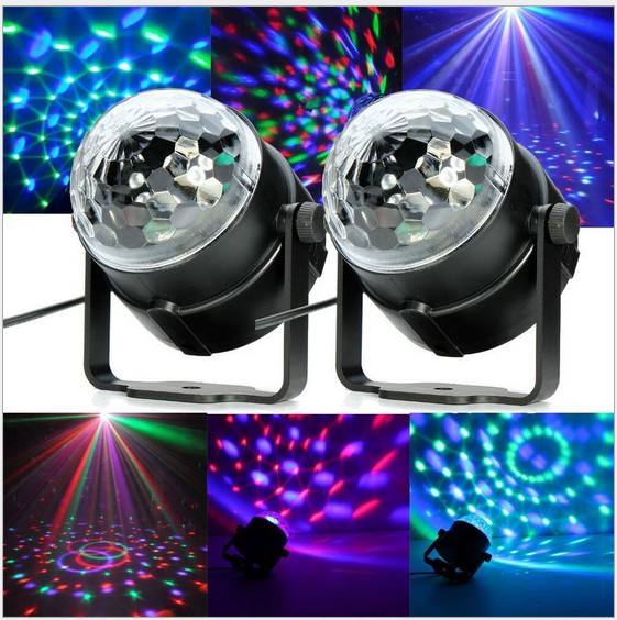 LED Stage Light 3W RGB LED Crystal Magic Ball Stage Effect Lighting Lamp Party Disco Club DJ Bar Light Show Lumiere Lamp - Leadleds
