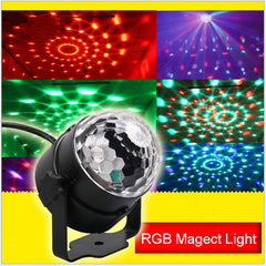 LED Stage Light 3W RGB LED Crystal Magic Ball Stage Effect Lighting Lamp Party Disco Club DJ Bar Light Show Lumiere Lamp - Leadleds