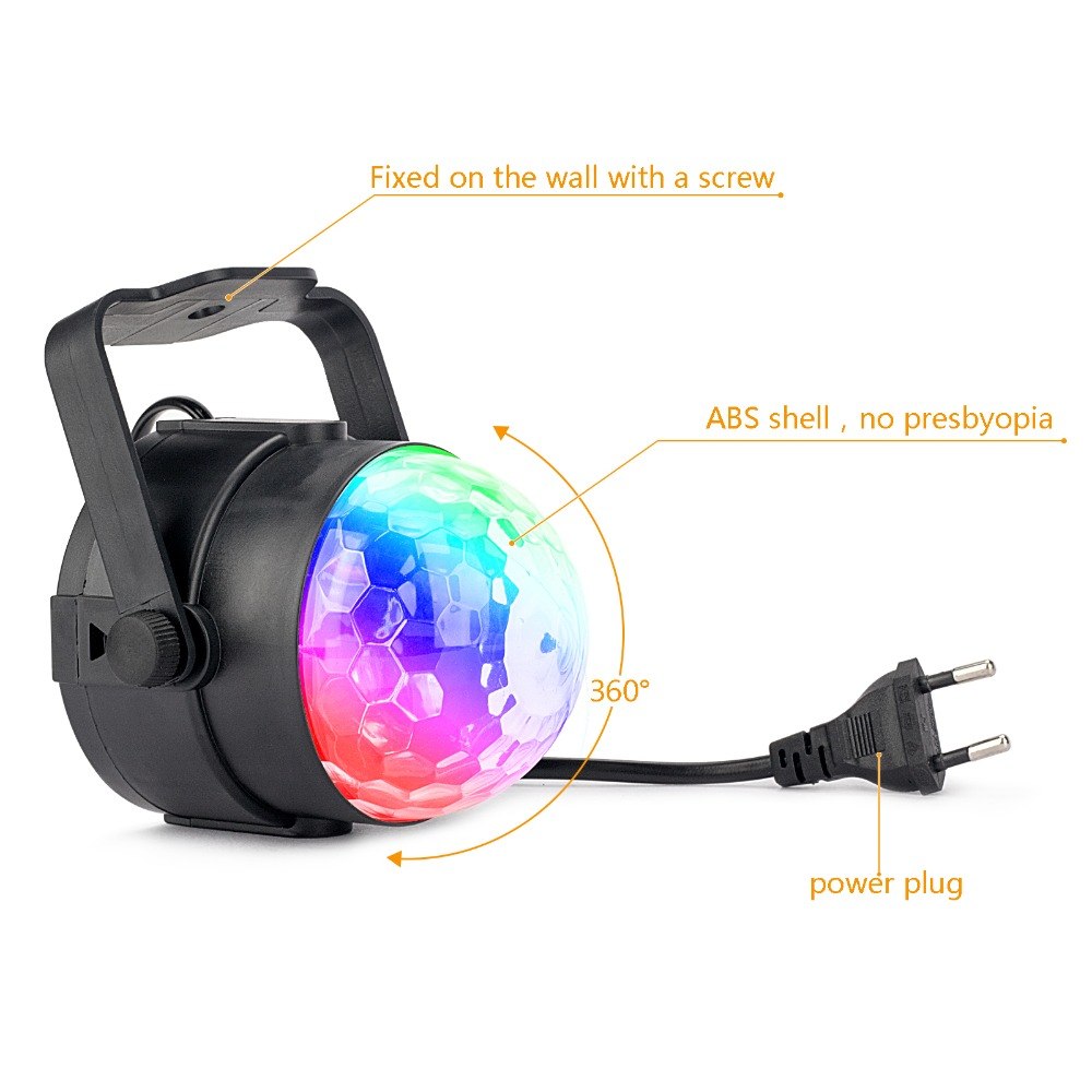 LED Stage Light 3W RGB LED Crystal Magic Ball Stage Effect Lighting Lamp Party Disco Club DJ Bar Light Show Lumiere Lamp - Leadleds